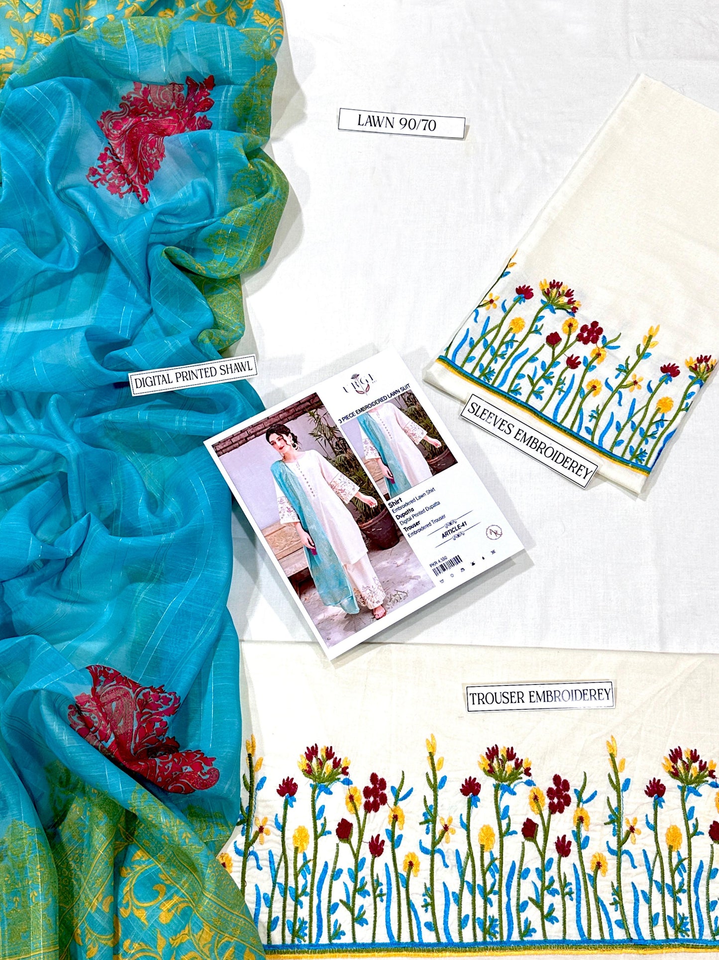 PURE LAWN 3PC EMBROIDERED