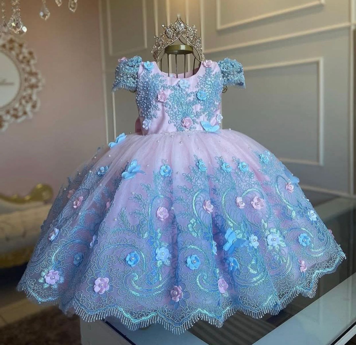 Pastel Pink & Blue Princess Gown
