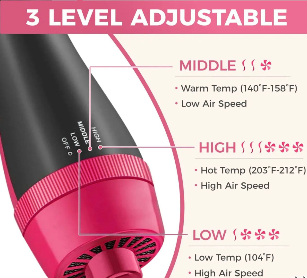 Paddle hair brush set 3 in 1