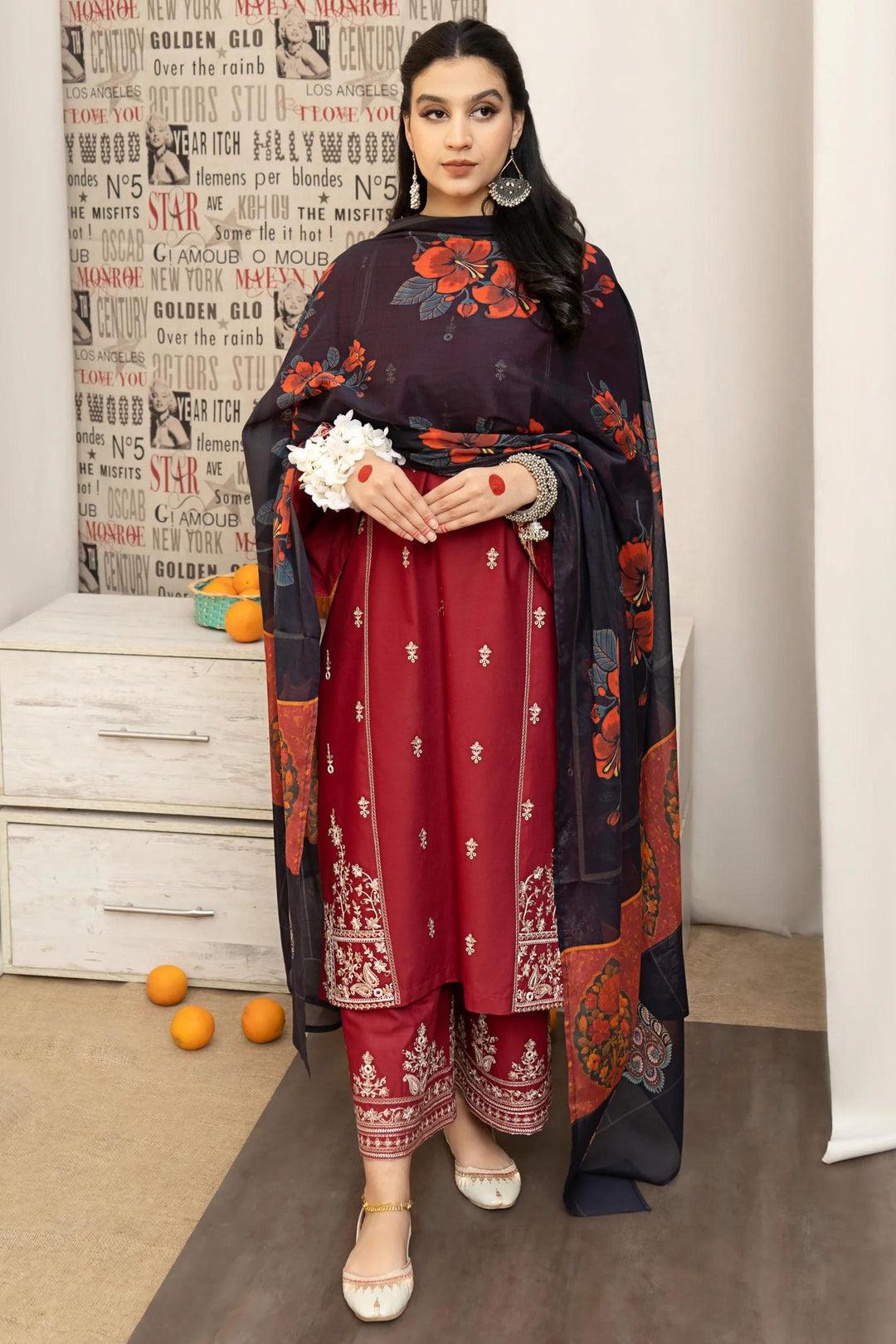 PURE LAWN 3PC EMBROIDERED