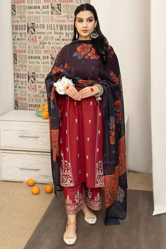 PURE LAWN 3PC EMBROIDERED