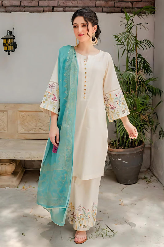 PURE LAWN 3PC EMBROIDERED