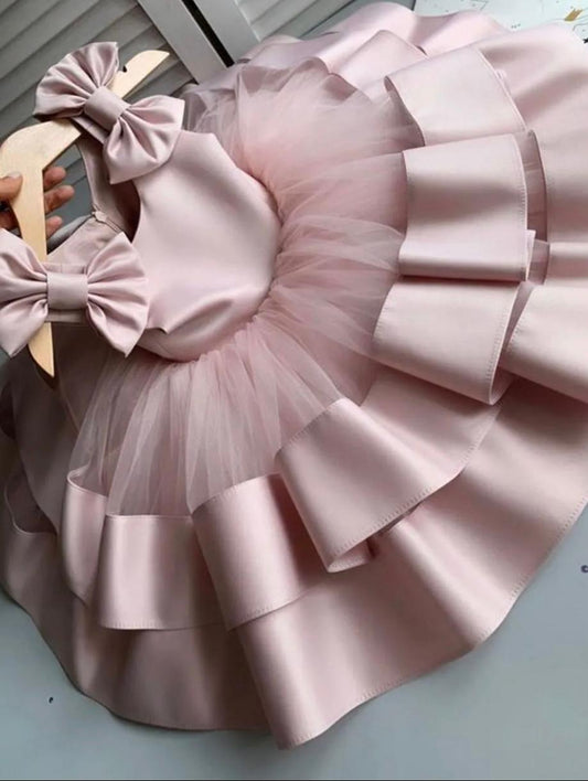 Princess Dress For Girls Soft Pink, Frock