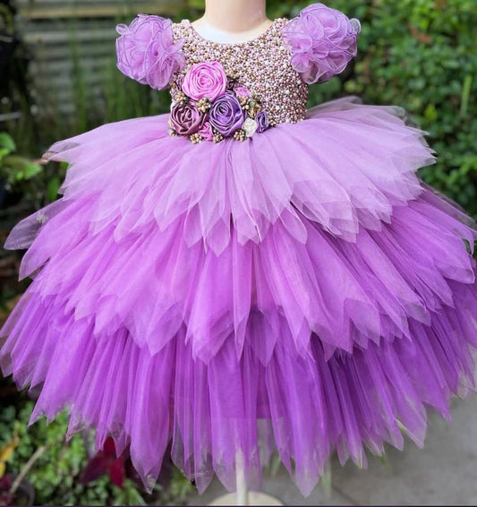 Lavender Pearl Flower Gown.