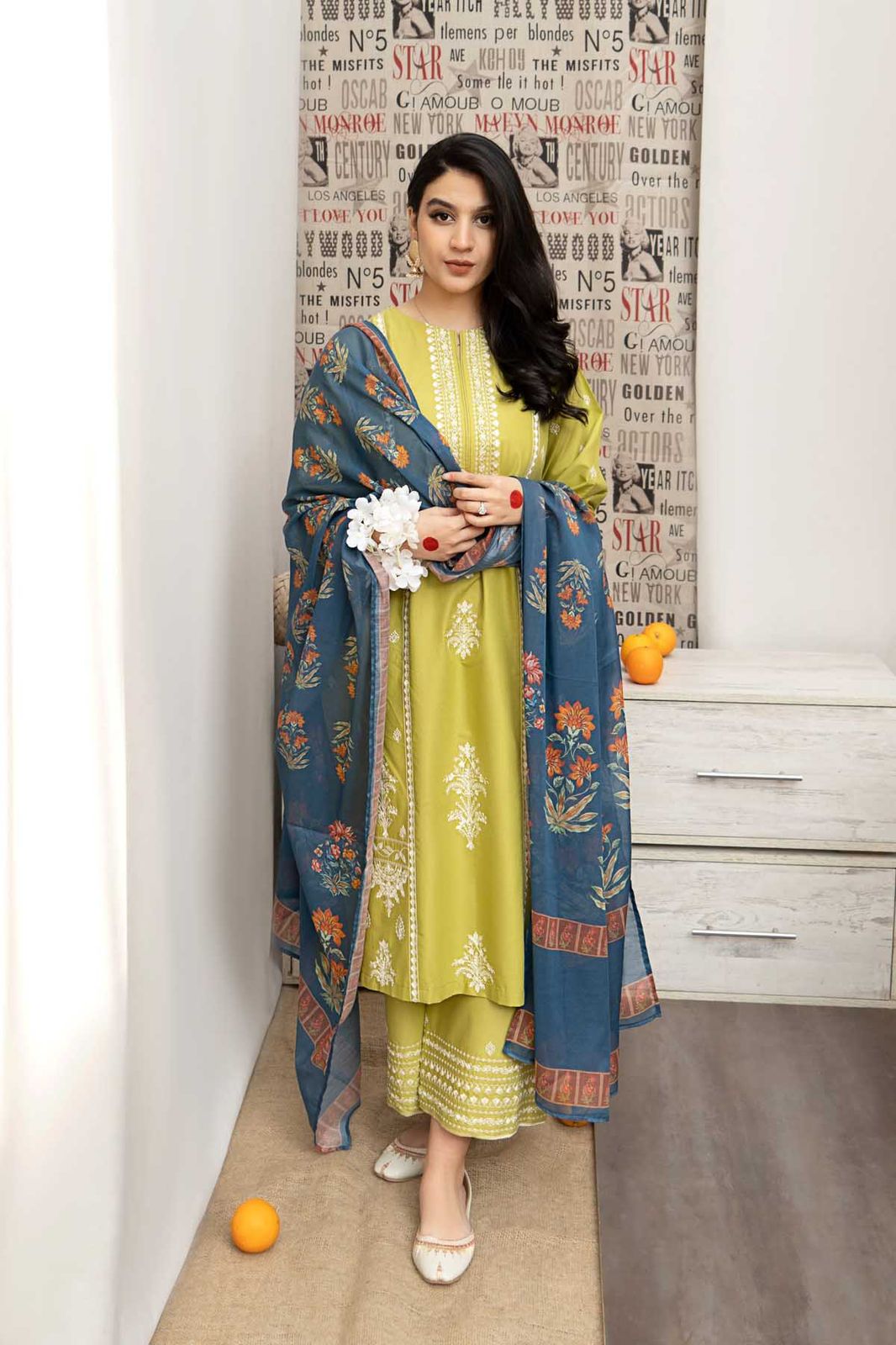 DHANAK 3PC EMBROIDERED