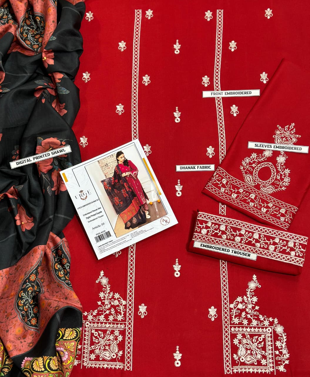 DHANAK 3PC EMBROIDERED