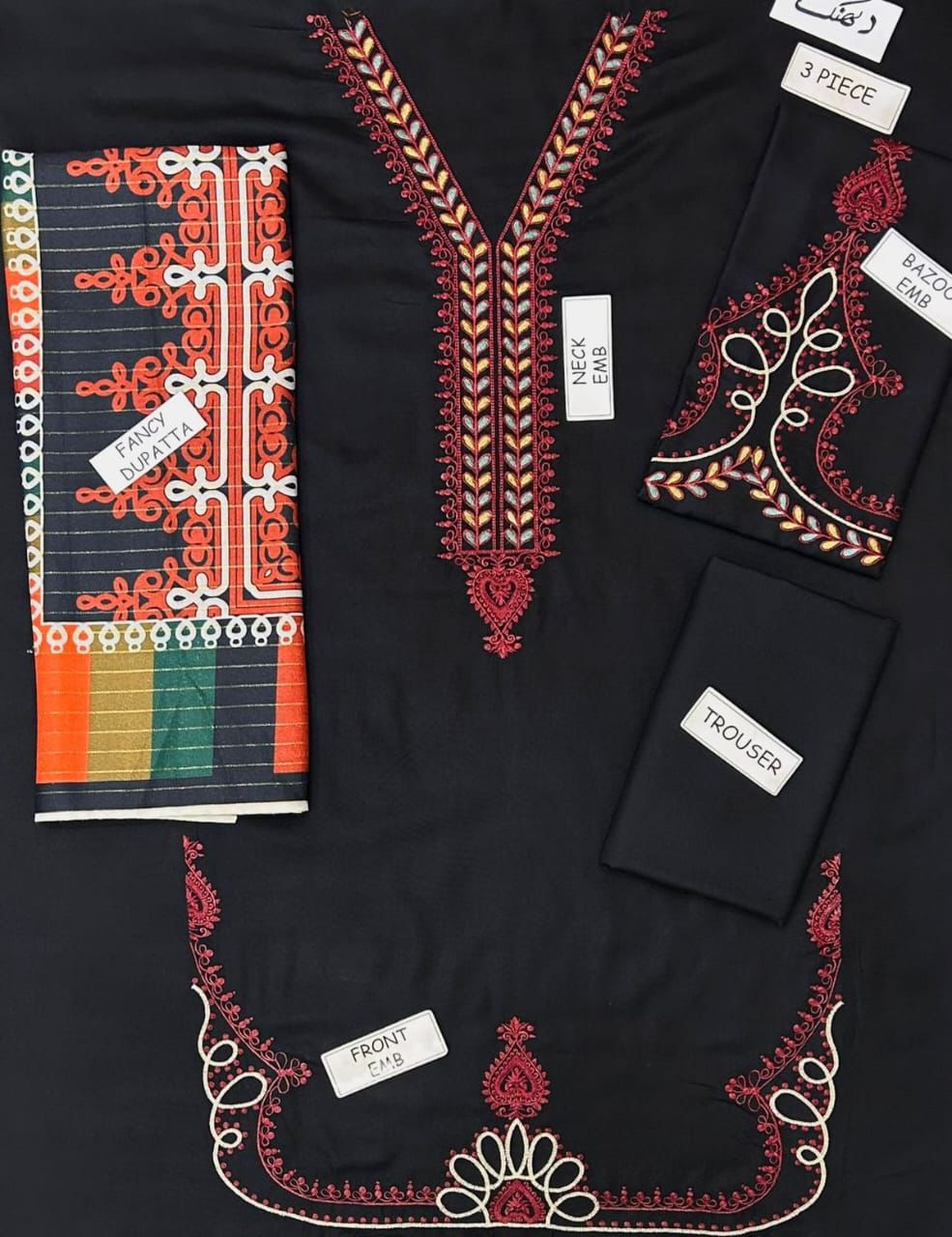 03PCS UNSTITCHED SUIT