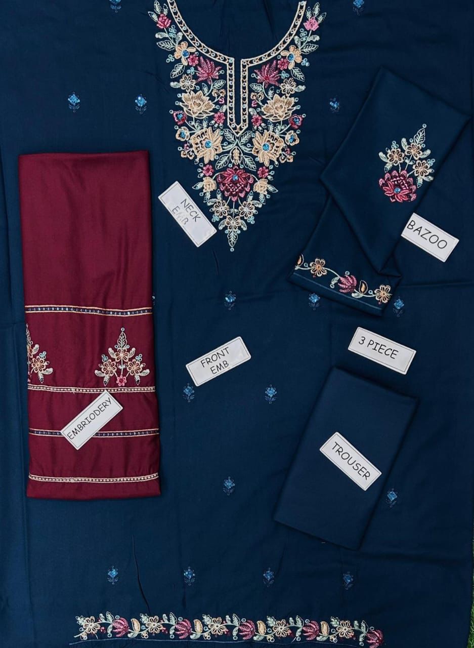 03PCS UNSTITCHED SUIT