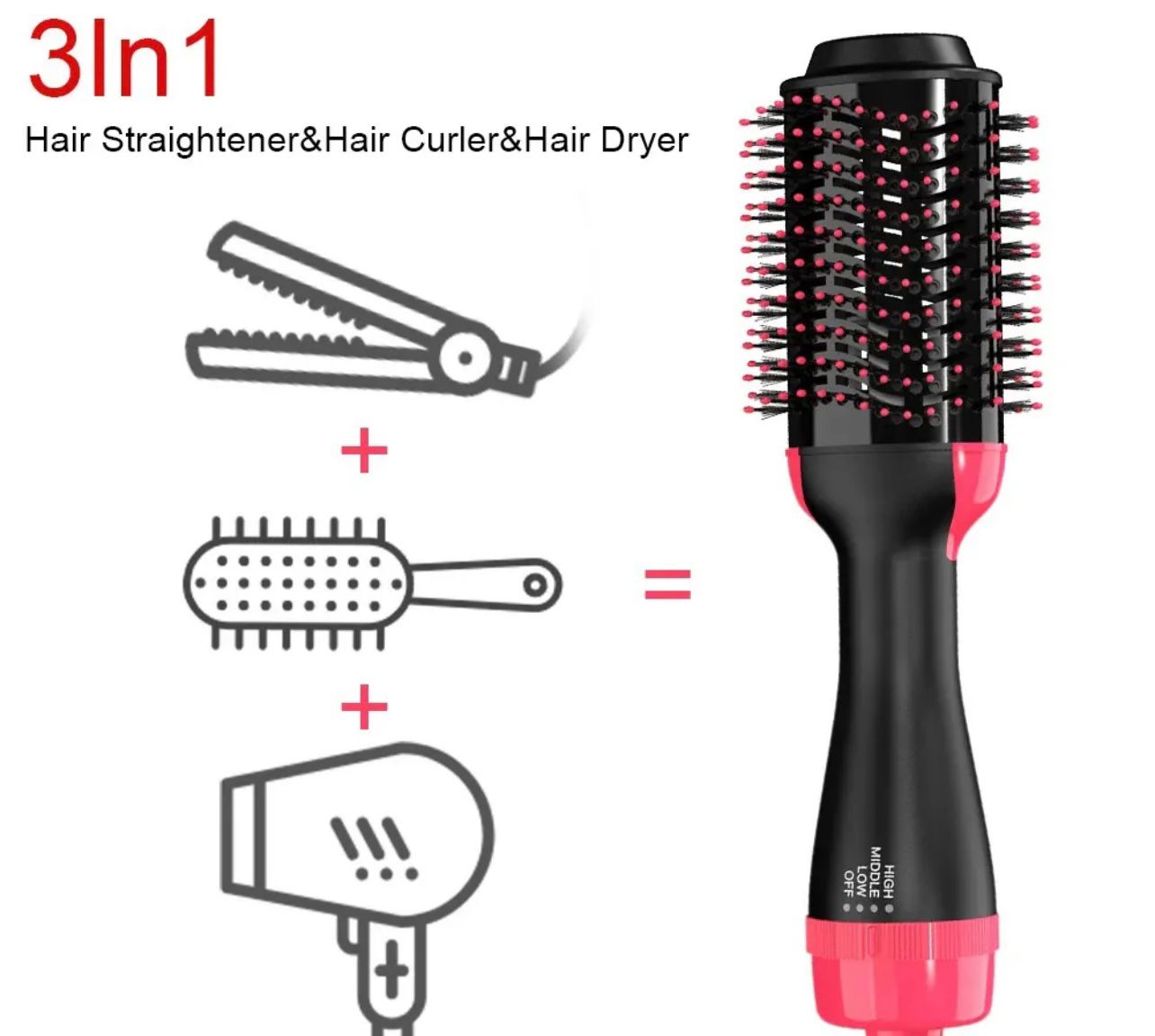Paddle hair brush set 3 in 1