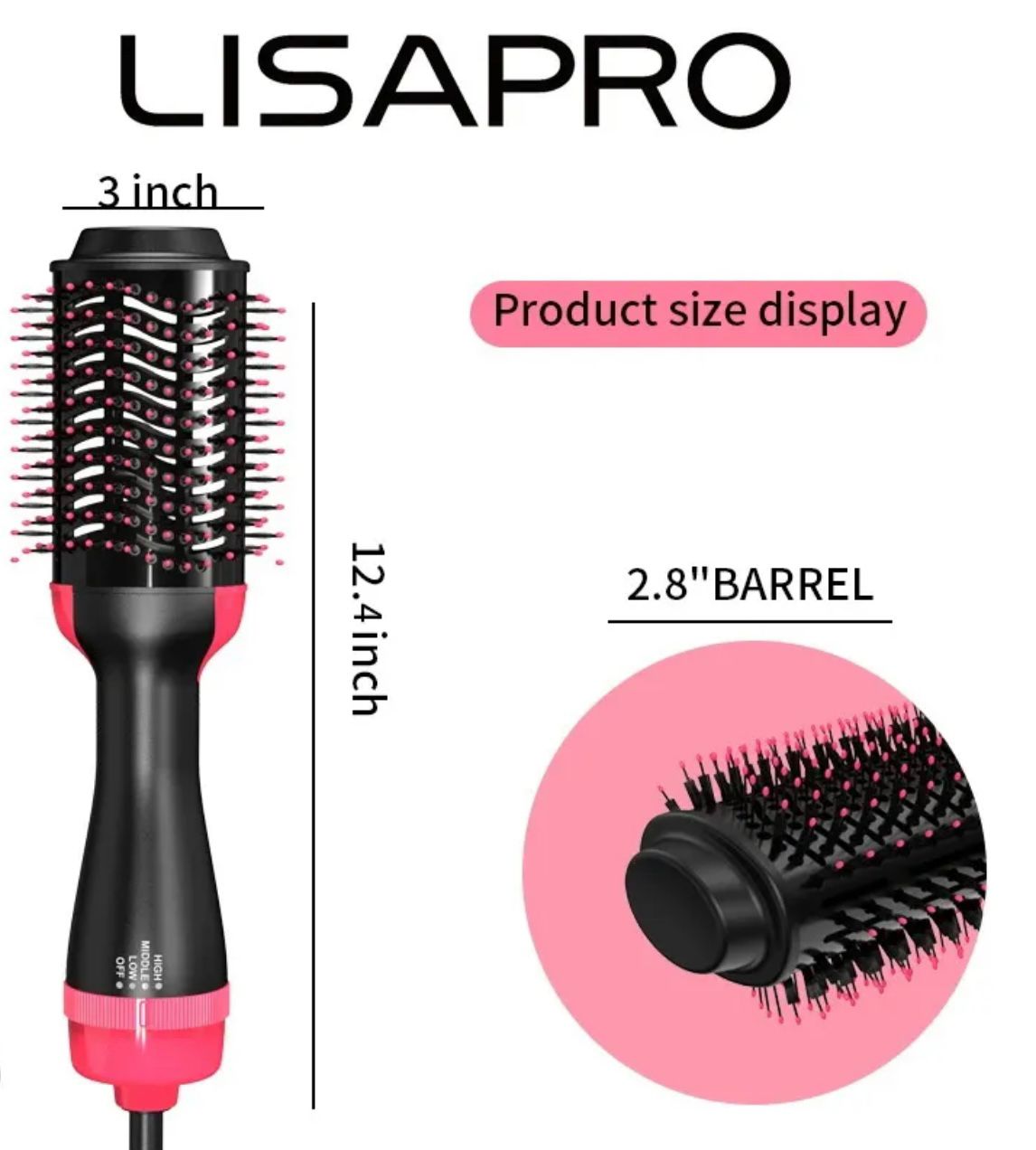Paddle hair brush set 3 in 1